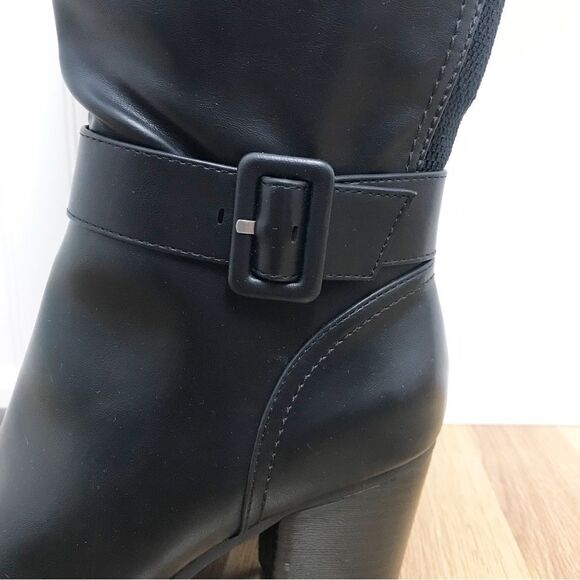 SOUL Naturalizer Black Wide Calf Chunky Heel Boot Knee High Size 6.5 New - Picture 9 of 13